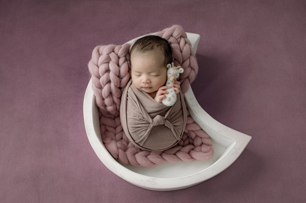 Burnaby Newborn Baby Photographer pink moon