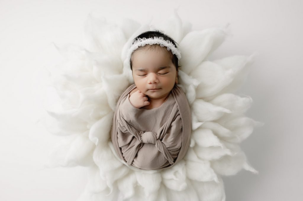 Burnaby Maternity Newborn Baby Photography baby girl sleeping in a flower